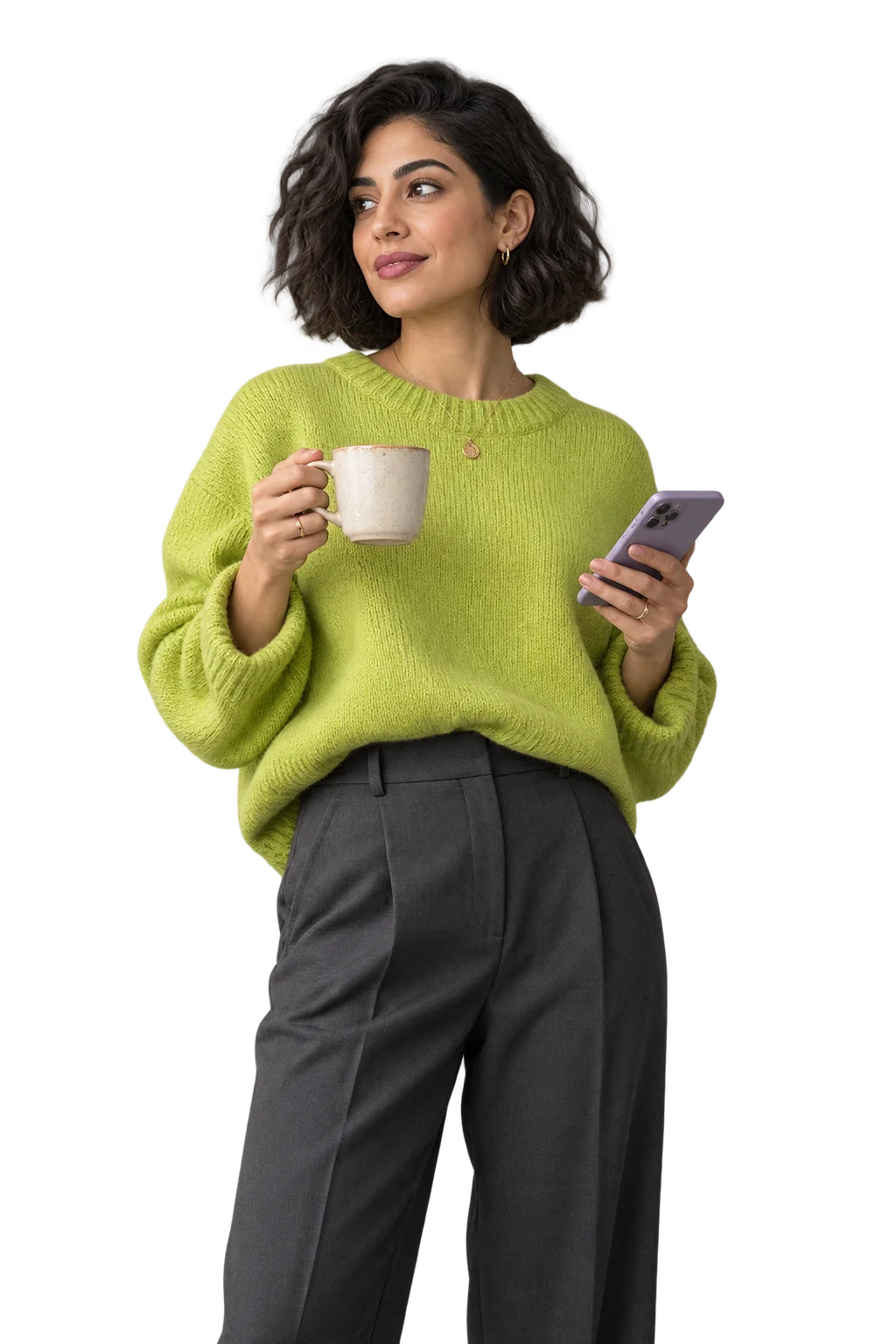 Entrepreneur in coffee shop reviewing incoming qualified sales leads and customer conversations on mobile phone